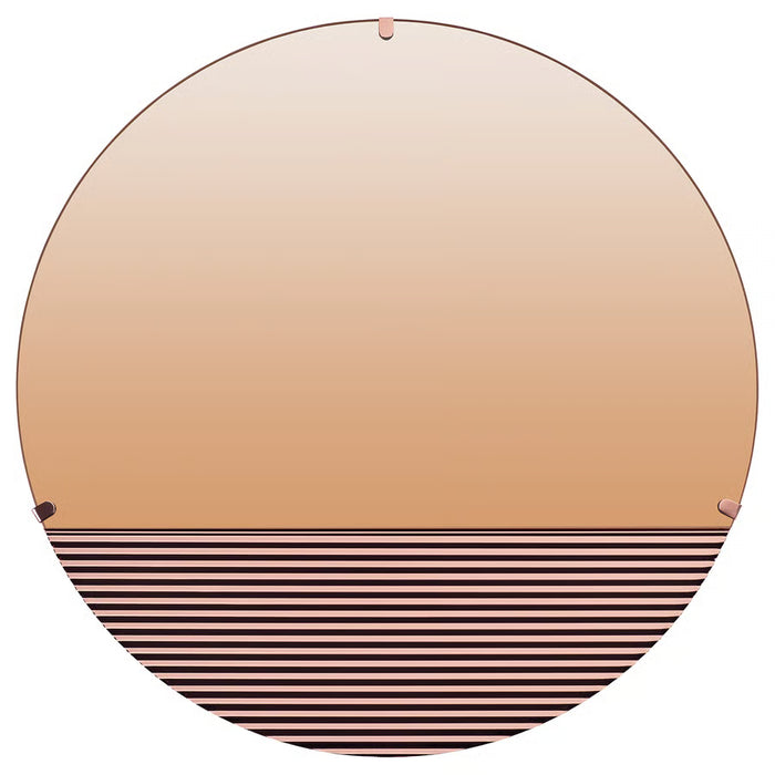 IKEA SKOGSGRÄNSEN copper-colour decorative mirror wavy metal base 50cm #50538079