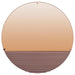 IKEA SKOGSGRÄNSEN copper-colour decorative mirror wavy metal base 50cm #50538079