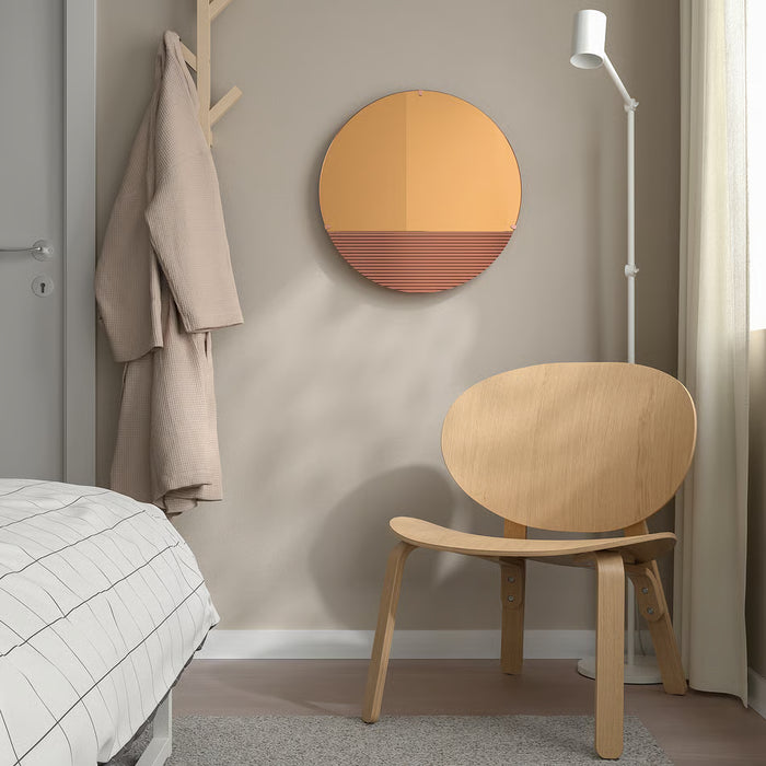 IKEA SKOGSGRÄNSEN Decorative Mirror — Copper-Colour, 50cm | Rose-Gold Wall Décor
