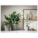 Digital Shoppy IKEA SKOGSVINBÄR plant pot in grey, 12 cm, displayed on a patio with vibrant greenery 20508451