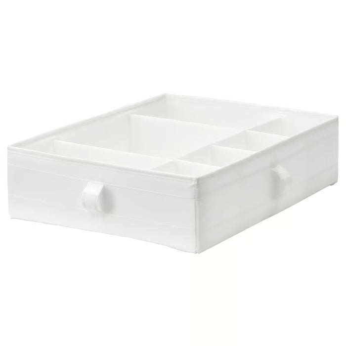 IKEA SKUBB white box with six compartments for drawer organisation top view #90185594