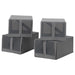 IKEA SKUBB dark grey mesh shoe boxes set of 4 stacked with hook and loop closures #00472981