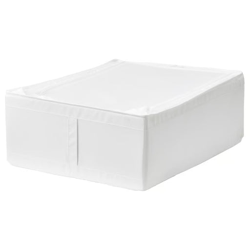 IKEA SKUBB white storage case rectangular zip closure recycled polyester front view #50290361