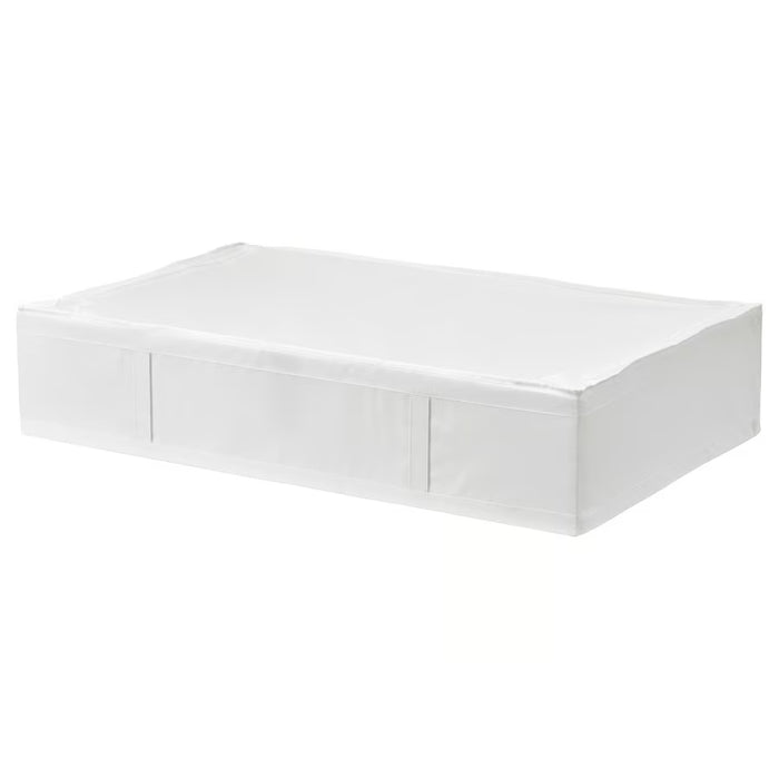 IKEA SKUBB Storage case, white, 90x53x19 cm (35 ½x20 ¾x7 ½ ") with IKEA HIMLEÅN Washcloth, turquoise/mélange, 30x30 cm (12x12 ")