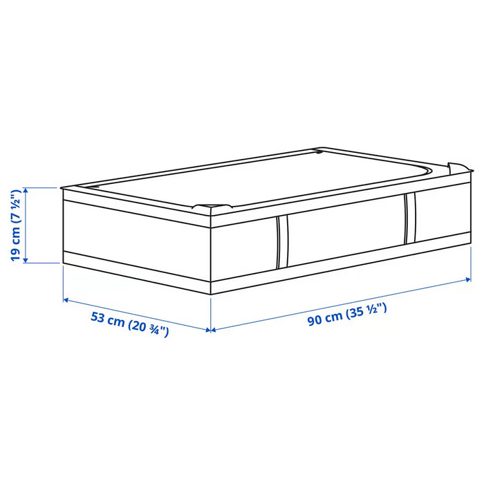 IKEA SKUBB Storage case, white, 90x53x19 cm (35 ½x20 ¾x7 ½ ") with IKEA HIMLEÅN Washcloth, turquoise/mélange, 30x30 cm (12x12 ")