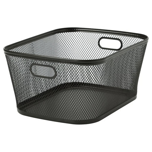IKEA SLÅTTERÄNG anthracite metal mesh storage basket 25x32x15 cm with side handles #10625808