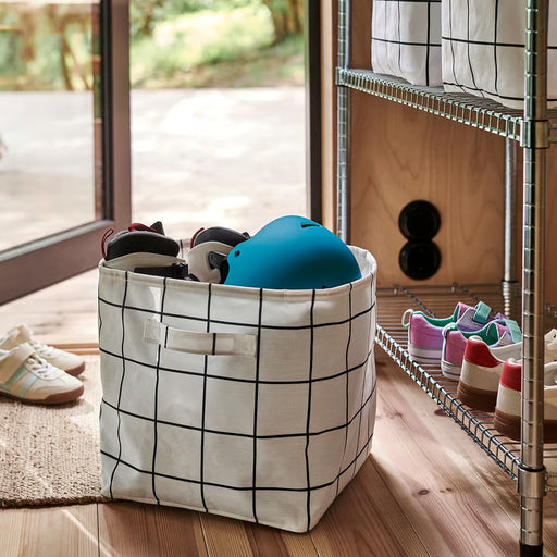IKEA SLÄTTERVALL storage basket side angle showing textile texture and handles
