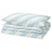 SLÖJSILJA Duvet Cover and Pillowcase set with light blue and white stripes, folded neatly-30561400 