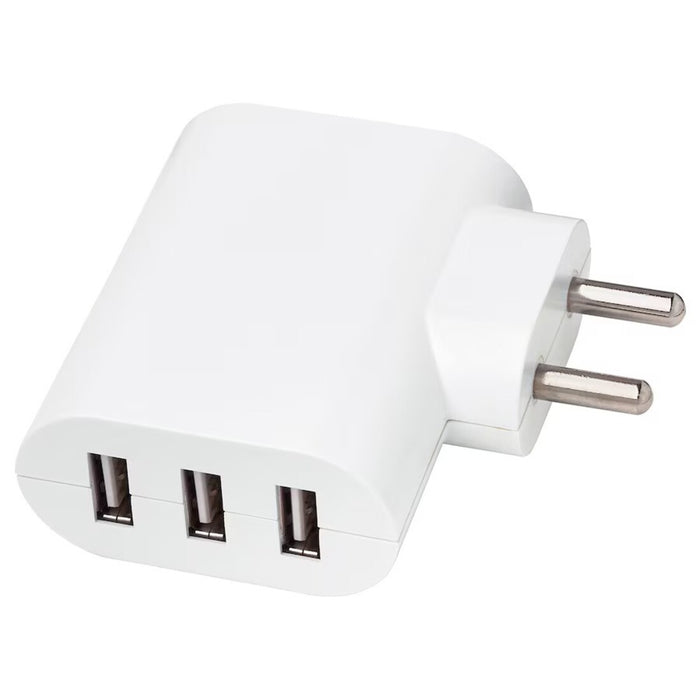 IKEA SMÅHAGEL 3-port USB charger in white, showcasing its compact design-20539179, 90539487