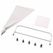 KEA SMAKSAM cake decoration set with pastry bag, 6 piping tubes and decoration comb on white background #90257034