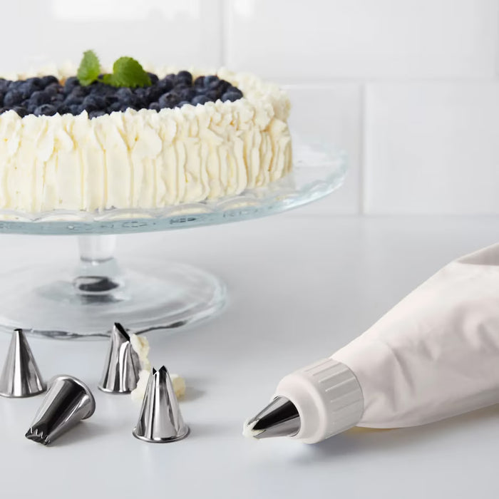 IKEA SMAKSAM Cake Decoration Set — 9-Piece | Pastry Bag, Piping Tubes & Comb