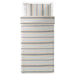 Beige and blue striped IKEA SMALSTÄKRA duvet cover and pillowcase set, size 150x200 cm and 50x80 cm 70443527
