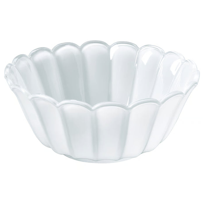 IKEA SMÅNÄCKROS white petal-shaped glass decorative bowl 15cm, front view #40638159