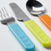  Close-up of IKEA SMASKA toddler fork and knife showing rounded edges and grip-friendly handle detail