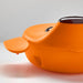  IKEA SMASKA orange lunch box side view showing ear hinges and smooth hard plastic body