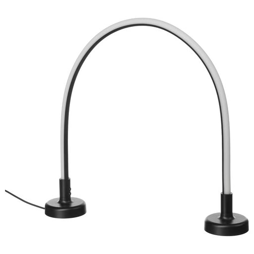 IKEA SMÅSNÖRE LED decoration lamp, two black bases with grey arched flexible necks #30597239