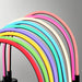 IKEA SMÅSNÖRE LED light on black base glowing in rainbow colours
