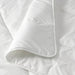 IKEA SMÅSPORRE duvet flat lay showing full size and smooth white fabric finish