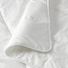 Close-up of IKEA SMÅSPORRE duvet showing soft fluffy hollow fibre filling texture