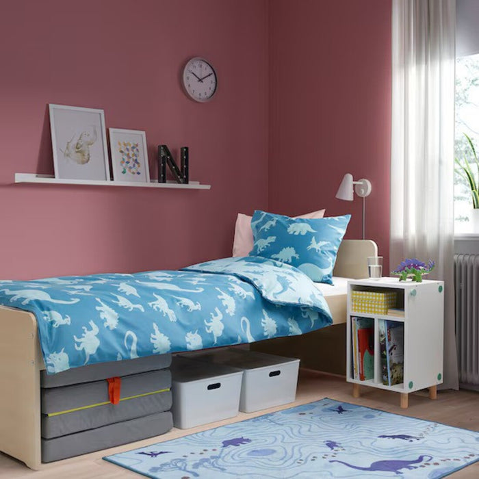 Minimalist white shelf unit, versatile for bedroom or living space storage
