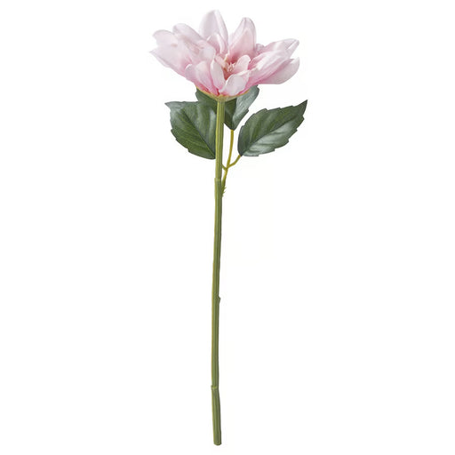 IKEA SMYCKA artificial pink dahlia flower on stem with green leaves, 30cm, indoor use #40587174