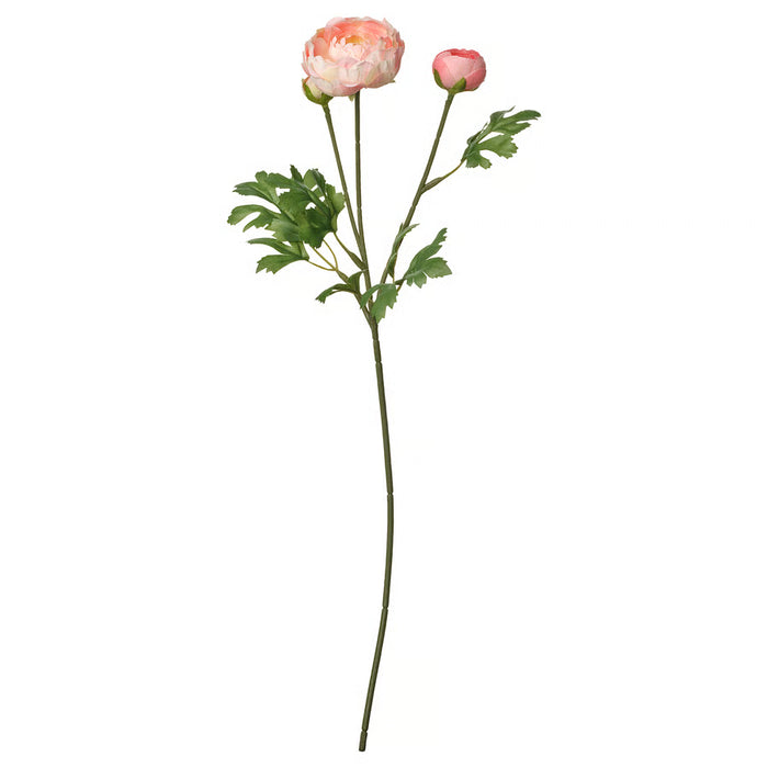 IKEA SMYCKA artificial pink ranunculus flower with green leaves, 52cm #20608002