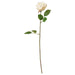 Lifelike IKEA SMYCKA Artificial flower white rose with layered petals and green leaves on a bendable 52 cm stem; made from recycled plastic and steel wire – 10335724
