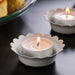 IKEA SNÖSISKA off-white flower-shaped tealight holder 7cm, front view #80636766