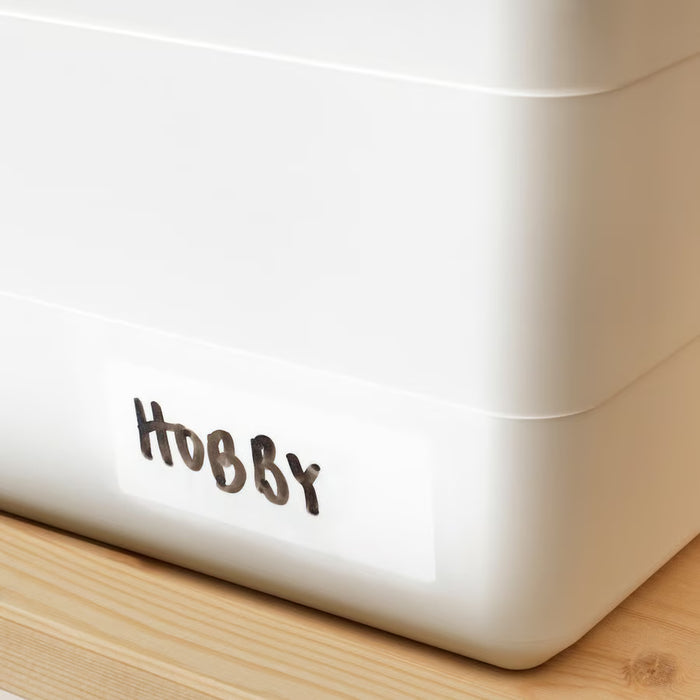 Small white SOCKERBIT box labelled hobby for sorting screws and craft supplies