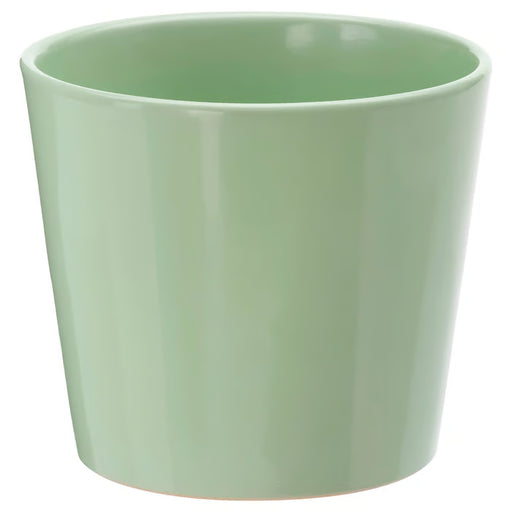 IKEA SOJABÖNA light green earthenware plant pot 9cm front view on white background #50611946