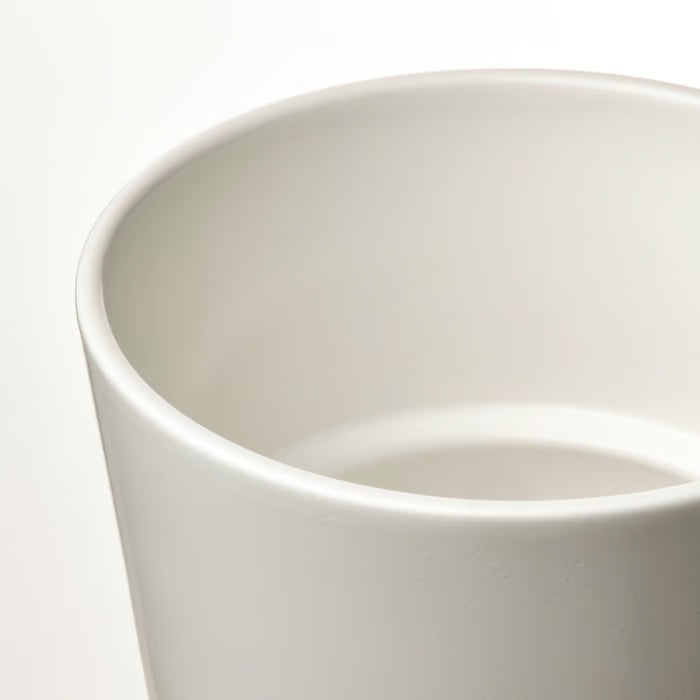  IKEA SOJABÖNA white plant pot 9cm top-down angle showing inside diameter