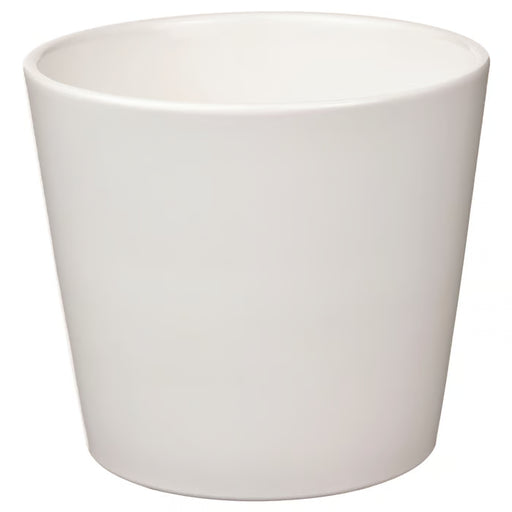 IKEA SOJABÖNA white earthenware plant pot 9cm simple round design front view #00533593