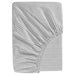 IKEA SOLFIBBLA fitted sheet grey white stripe 160x200 cm with elastic edges on white background #50616406
