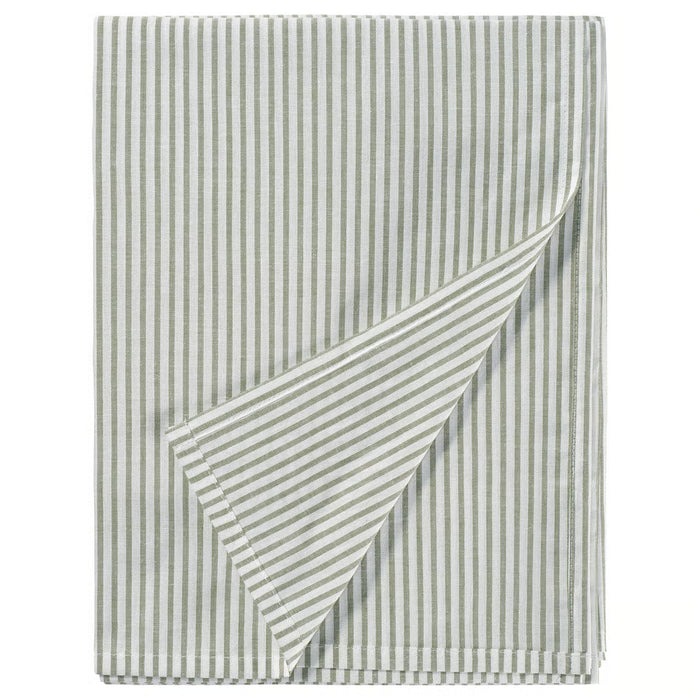 IKEA SOLFIBBLA flat sheet white green stripe 150x260 cm folded product view #80615801