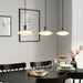 IKEA SOLHETTA E14 LED warm white bulbs in pendant lights above wooden dining table cosy room setting