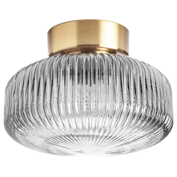  IKEA SOLKLINT ceiling lamp brass grey clear glass 27cm hanging in living room warm glow #70472039