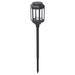 IKEA SOLVINDEN LED solar-powered ground stick in clear black lighting up a garden pathway-40514644