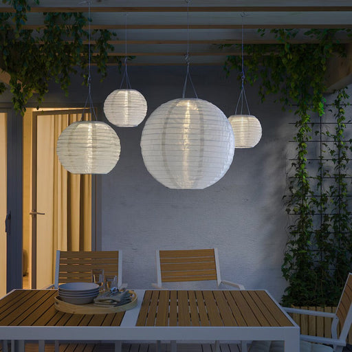 IKEA SOLVINDEN LED solar-powered pendant lamp, globe-shaped, White, 45 cm, hanging outdoors-70513662