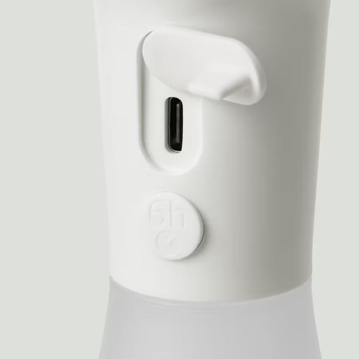 Digital Shoppy Battery-operated SOLVINDEN LED table lamp, white and cone-shaped, designed for outdoor settings, 26 cm (10 1/4"). 90571892