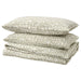 IKEA SORGMANTEL white green leaf print duvet cover set with 2 pillowcases #40549484