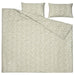 IKEA SORGMANTEL duvet cover and pillowcases in greenish leaf print, product view