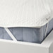 "Close-up of IKEA SOTNÄTFJÄRIL mattress protector showing recycled polyester fabric"