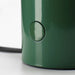 Close-up of IKEA SPETSBOJ green table lamp showing smooth glossy lines
IKEA SPETSBOJ green table lamp with sleek design showing side on/off button
