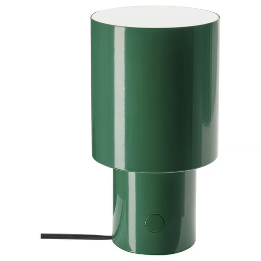 IKEA SPETSBOJ dimmable table lamp green cylindrical glossy finish #40591618