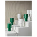 IKEA SPETSBOJ green lamp on shelf with books, vase and cup