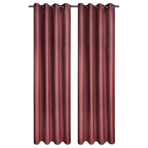 IKEA SPIRBJÖRNBÄR room darkening curtains dark brown-red with eyelets on curtain rod 145x250 cm #60631454
