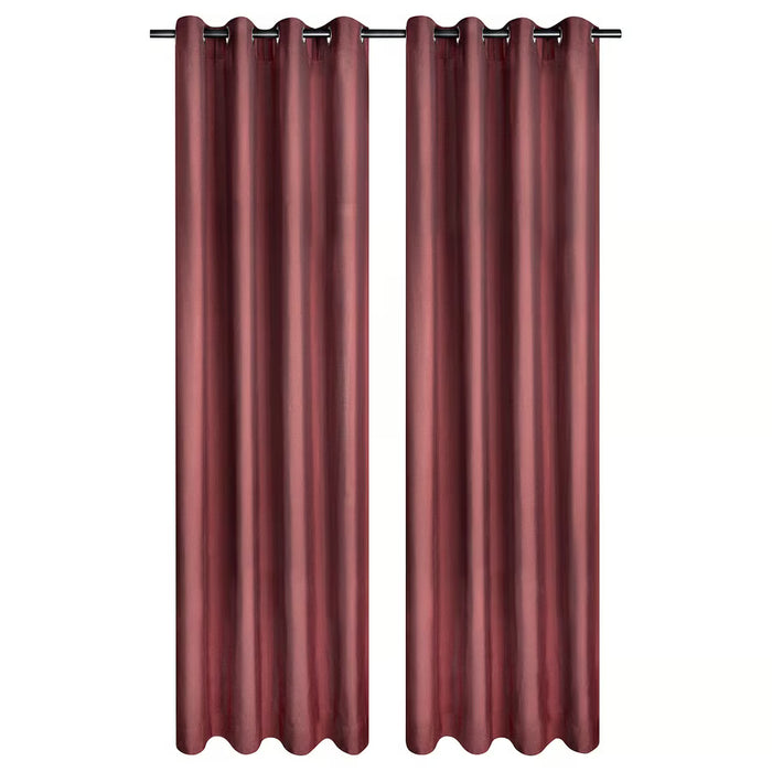 IKEA SPIRBJÖRNBÄR room darkening curtains dark brown-red with eyelets on curtain rod 145x250 cm #60631454