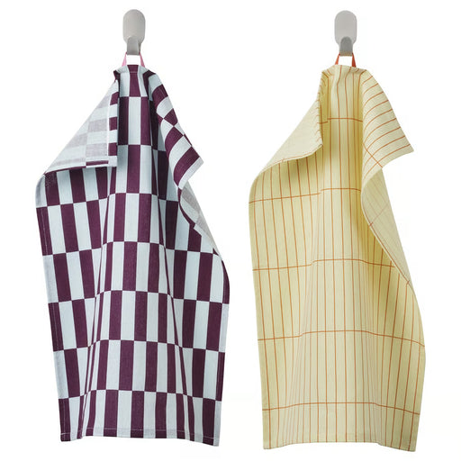 IKEA SPJUTLILJA cotton tea towels multicolour patterned hanging on hooks 35x50cm #20620928