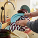 IKEA SPJUTLILJA tea towel multicolour patterned product view 35x50cm