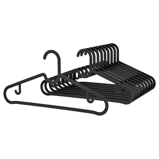 IKEA SPRUTTIG black hanger pack of 10 front view on white background #40317078